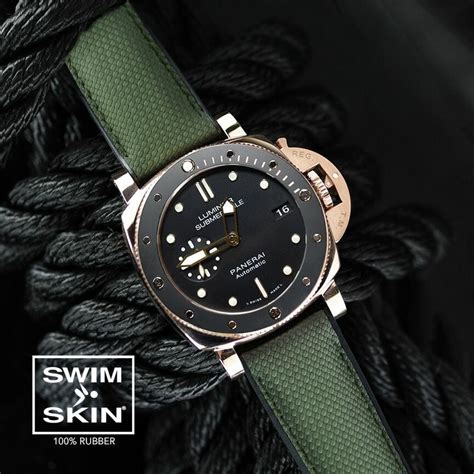 panerai rubber strap green|panerai rubber strap 42mm.